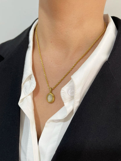 Selene Oval Pendant Necklace