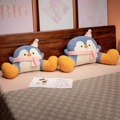 Fluffy Penguin Backrest Cushion Pillow Seat