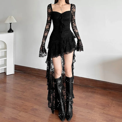 Celestial Lace Gothic Fairycore Women's Dress