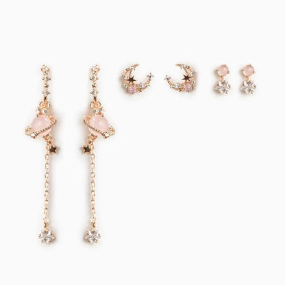 Galaxy Bloom 18k Gold-plating Earrings (6pc Set)