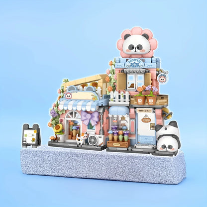 Panda Taiyaki Flower Cafes Foldable Micro Building Set Collection