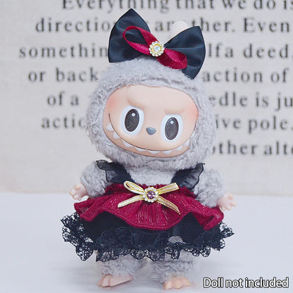 Dark Lolita Ribbon Dress Labubu Doll Outfits