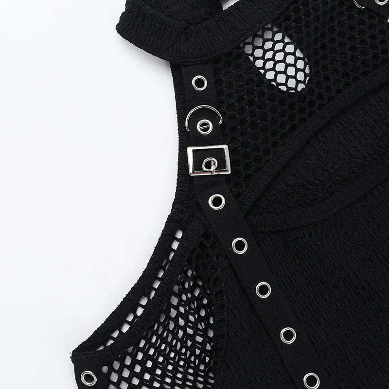 Shadow Mesh Gothic Harness Women's Top