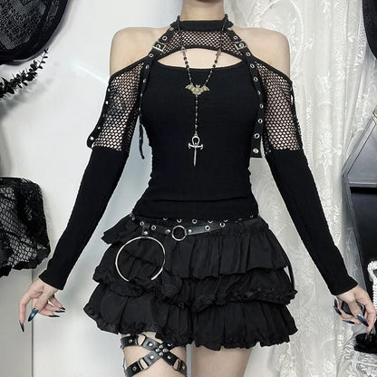 Shadow Mesh Gothic Harness Women's Top