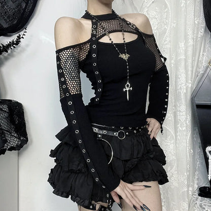 Shadow Mesh Gothic Harness Women's Top