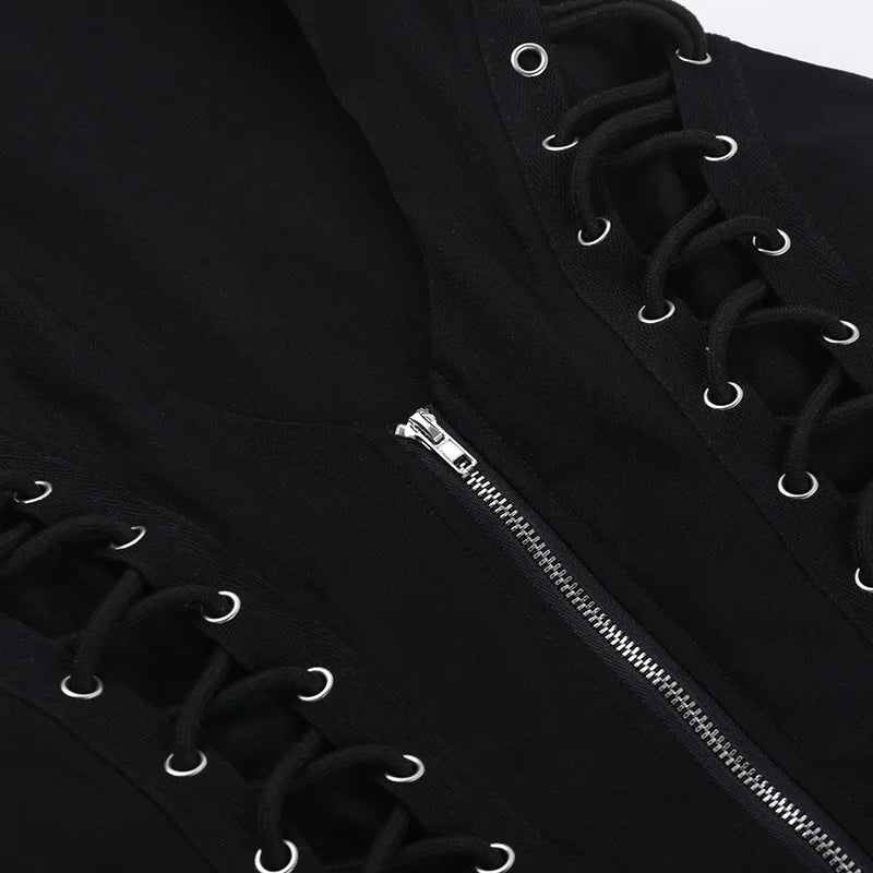 Midnight Gothic Corset Zip Up Women's Top
