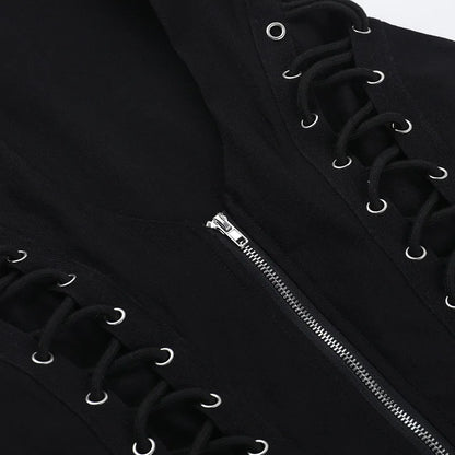 Midnight Gothic Corset Zip Up Women's Top