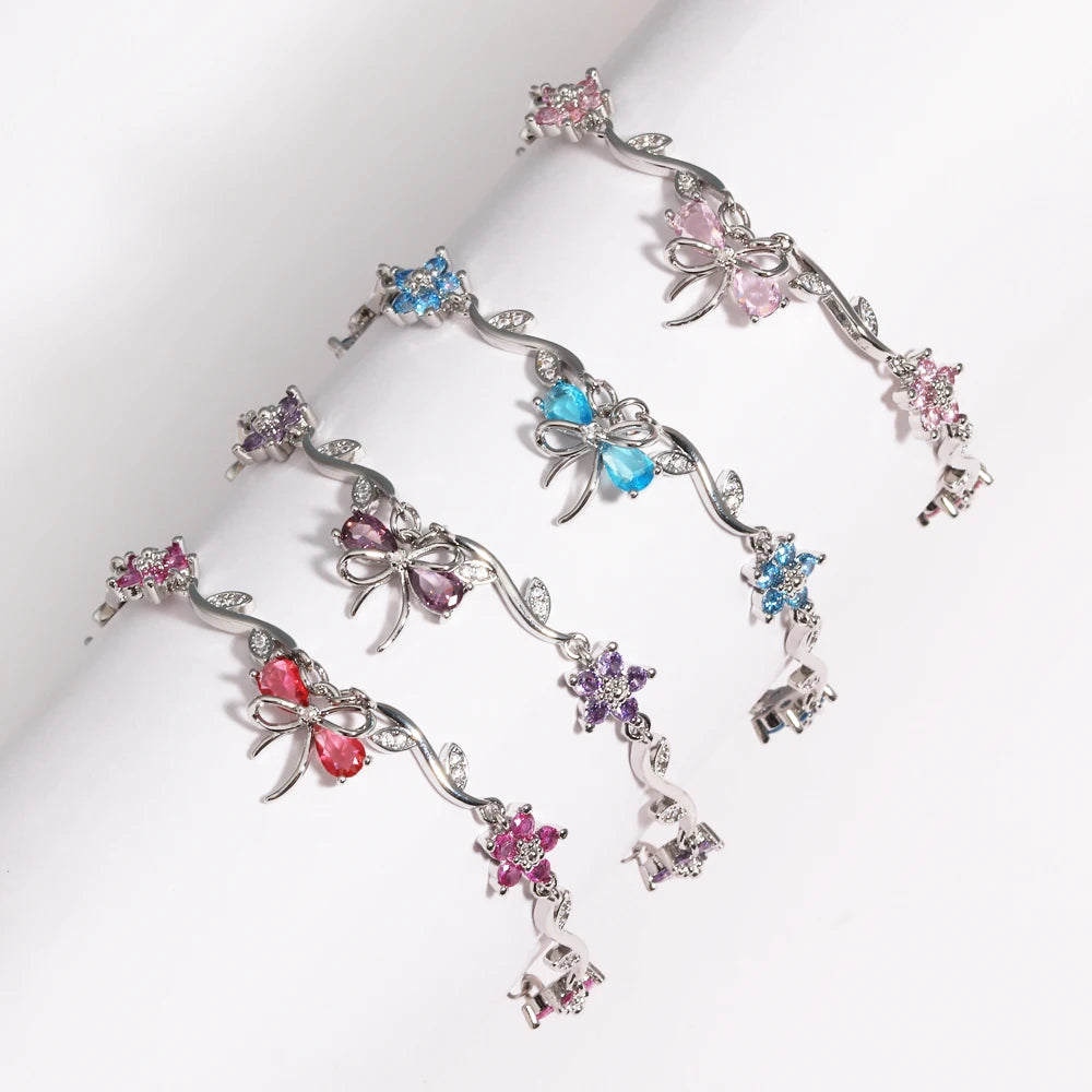 Sweetheart Bowknot Floral Bracelet