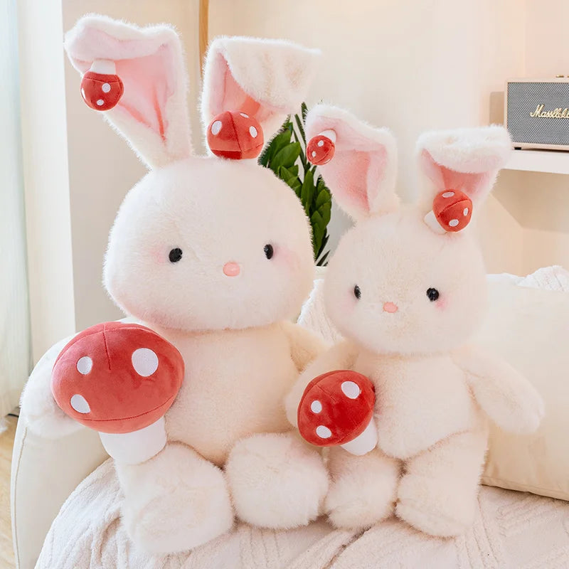 Kawaii White Bunny Mushroom Plushie