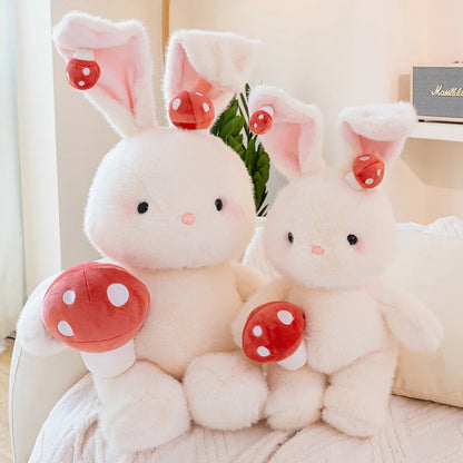 Kawaii White Bunny Mushroom Plushie