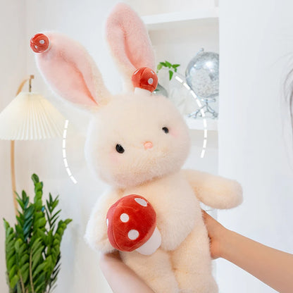 Kawaii White Bunny Mushroom Plushie