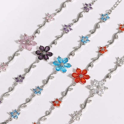 Sweetheart Blossom Floral Charm Bracelet