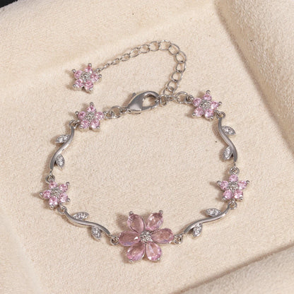 Sweetheart Blossom Floral Charm Bracelet