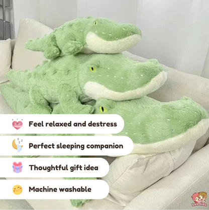 Soft Fluffy Green Crocodile Plush Toy