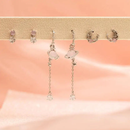 Galaxy Bloom 18k Gold-plating Earrings (6pc Set)