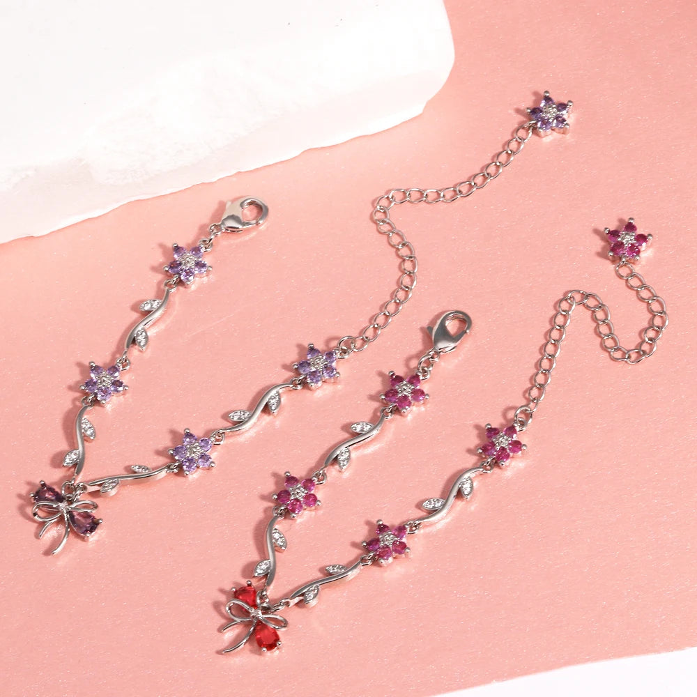 Sweetheart Bowknot Floral Bracelet