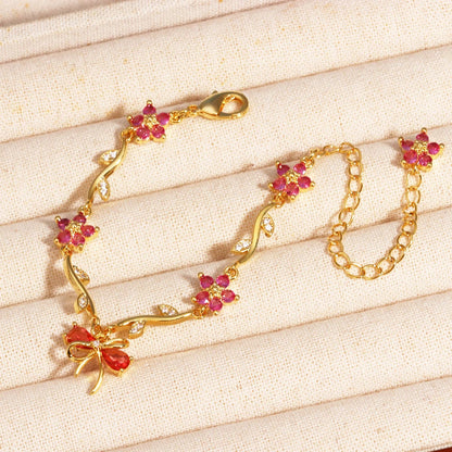 Sweetheart Bowknot Floral Bracelet