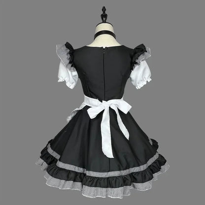 Pink Black Paw Lolita Maid Cosplay Women's Dress