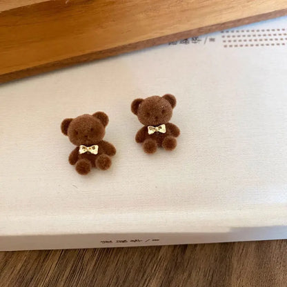 Cocoa Bear Ribbon Earrings