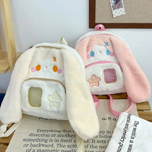 Kawaii Stars Bunny Plush Backpack