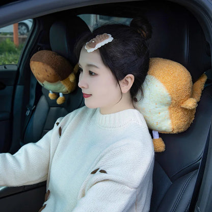 Emoji Toast Bread Friends Car Headrest Plush