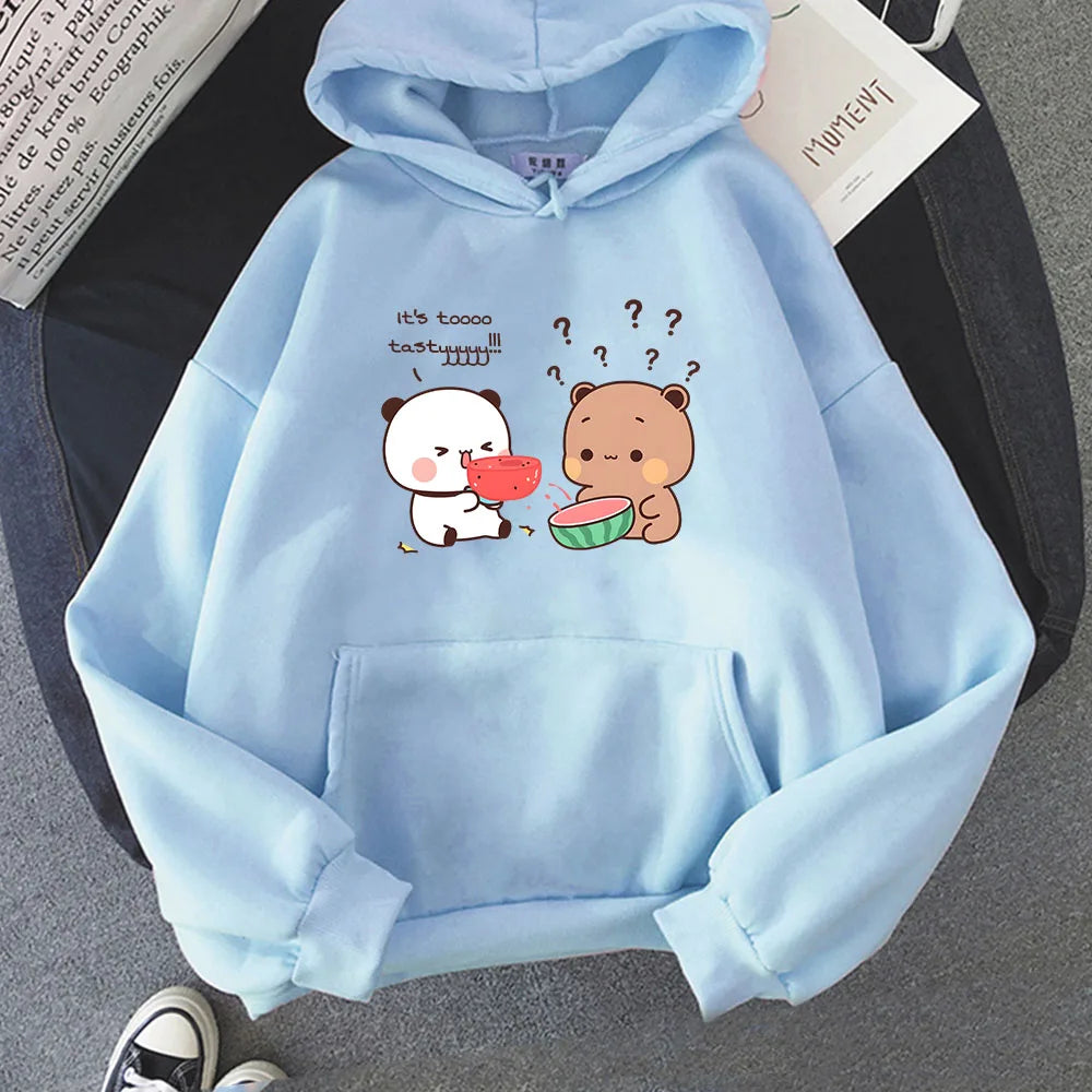 Watermelon Bears Part-Cotton Hoodie