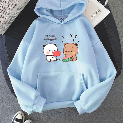 Watermelon Bears Part-Cotton Hoodie