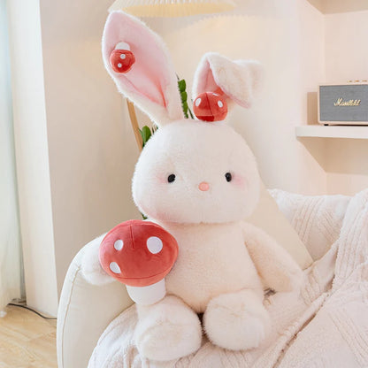 Kawaii White Bunny Mushroom Plushie