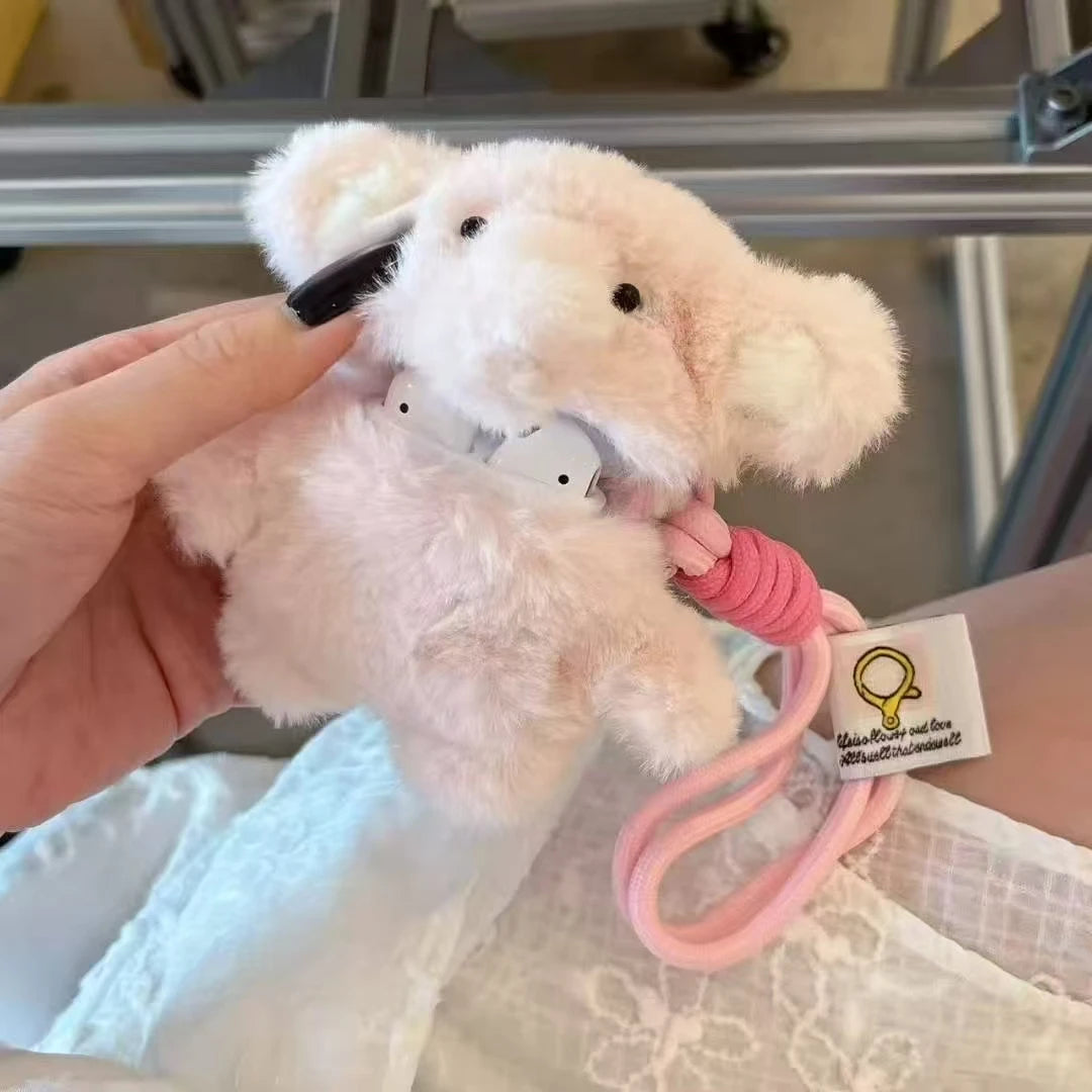 Fluffy Elephant Plush Airpods Case
