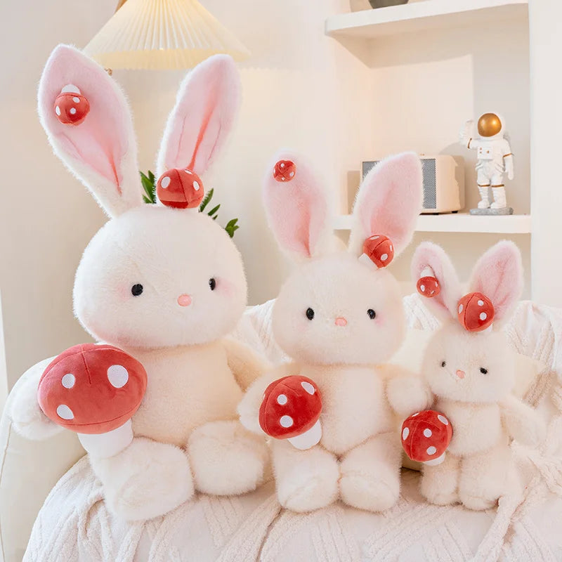 Kawaii White Bunny Mushroom Plushie