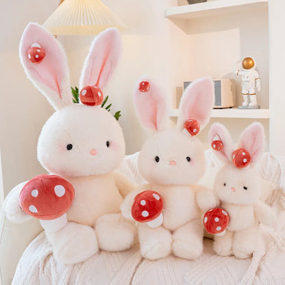 Kawaii White Bunny Mushroom Plushie