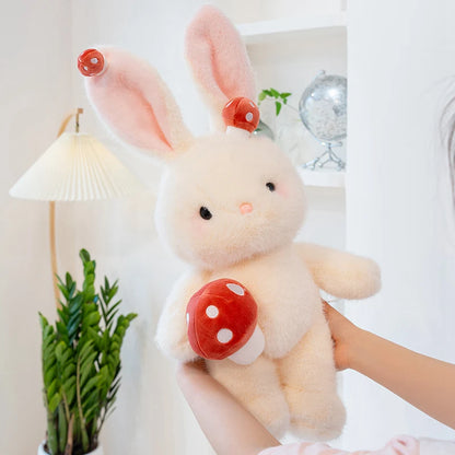 Kawaii White Bunny Mushroom Plushie