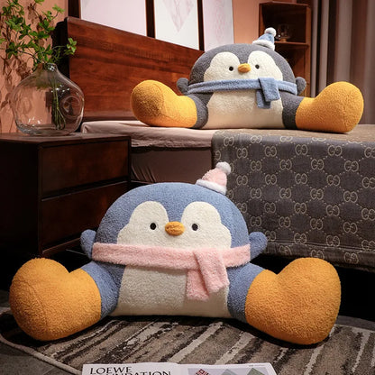Fluffy Penguin Backrest Cushion Pillow Seat