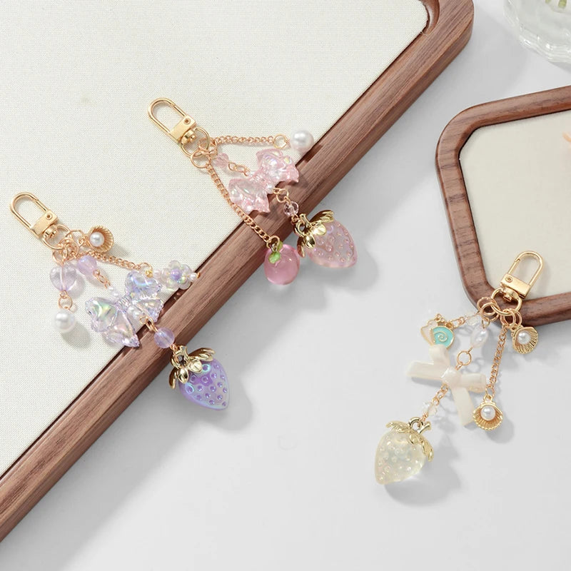 Pastel Berry Charm Keychains