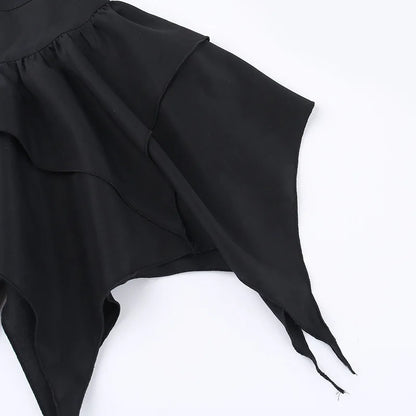 Gothic Witch Punk Irregular Black Skirt