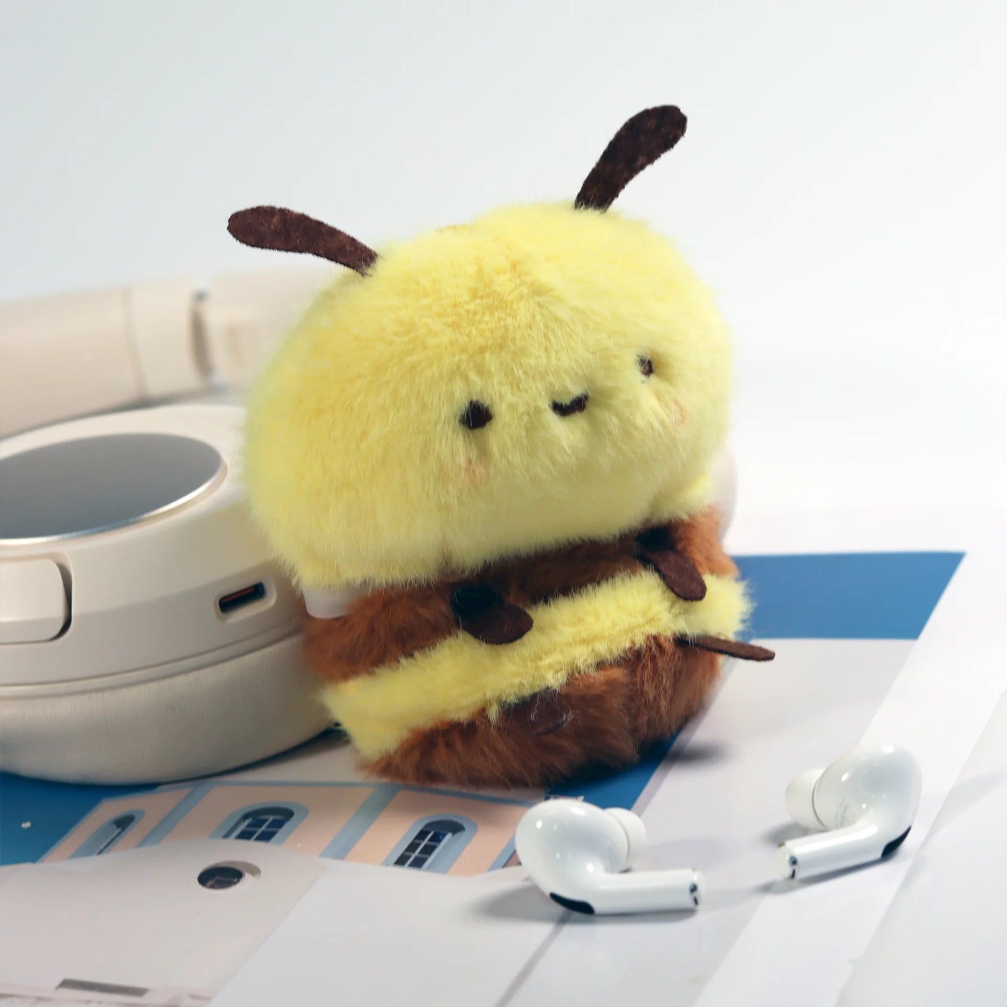 Happy Bee Plush Airpods Case