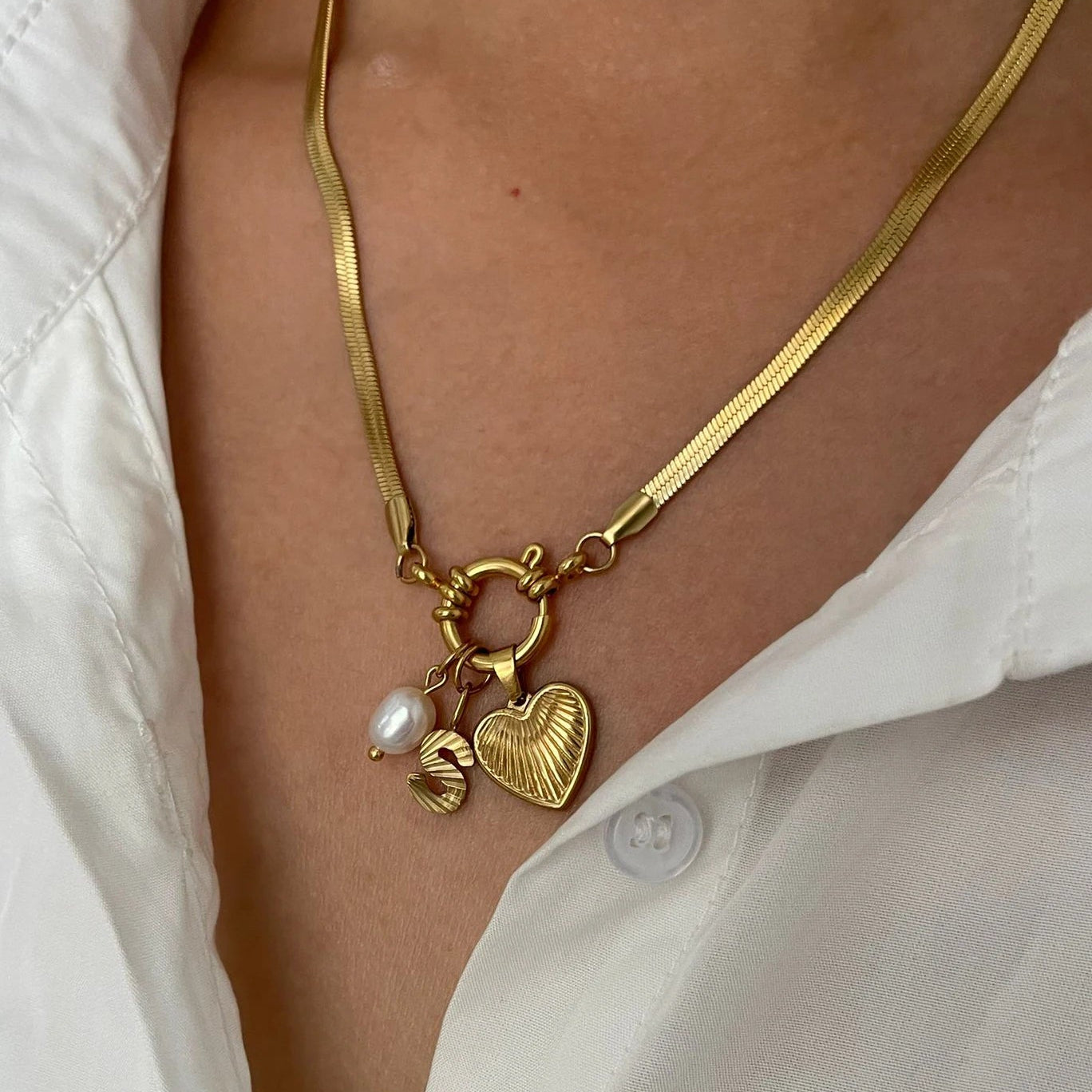 Aurelia Custom Initial Charm Necklace