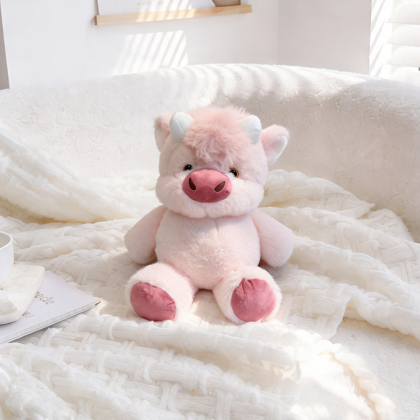 Kawaii Running Cow Plush Family