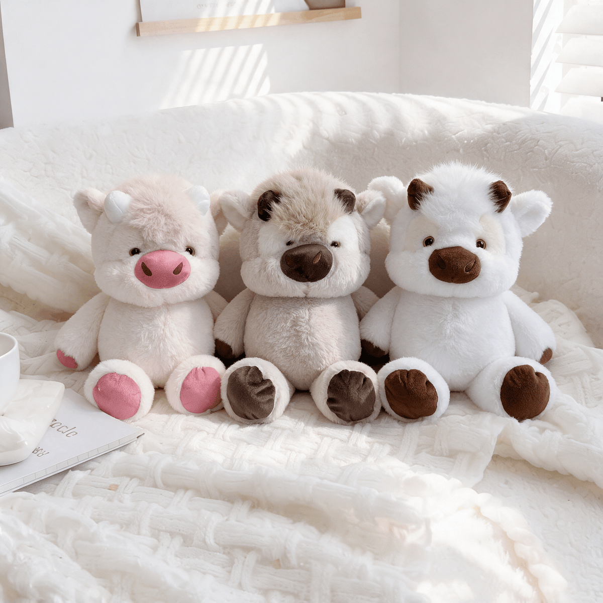 Kawaiies Collection - Soft toy - Kawaii Running Cow Plush Family