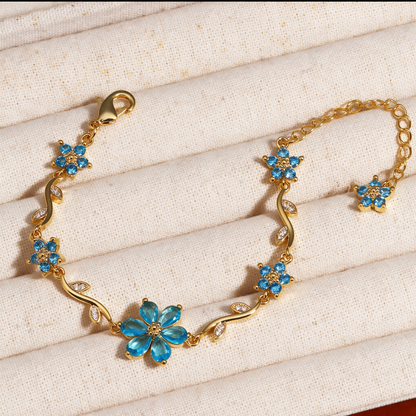 Sweetheart Blossom Floral Charm Bracelet