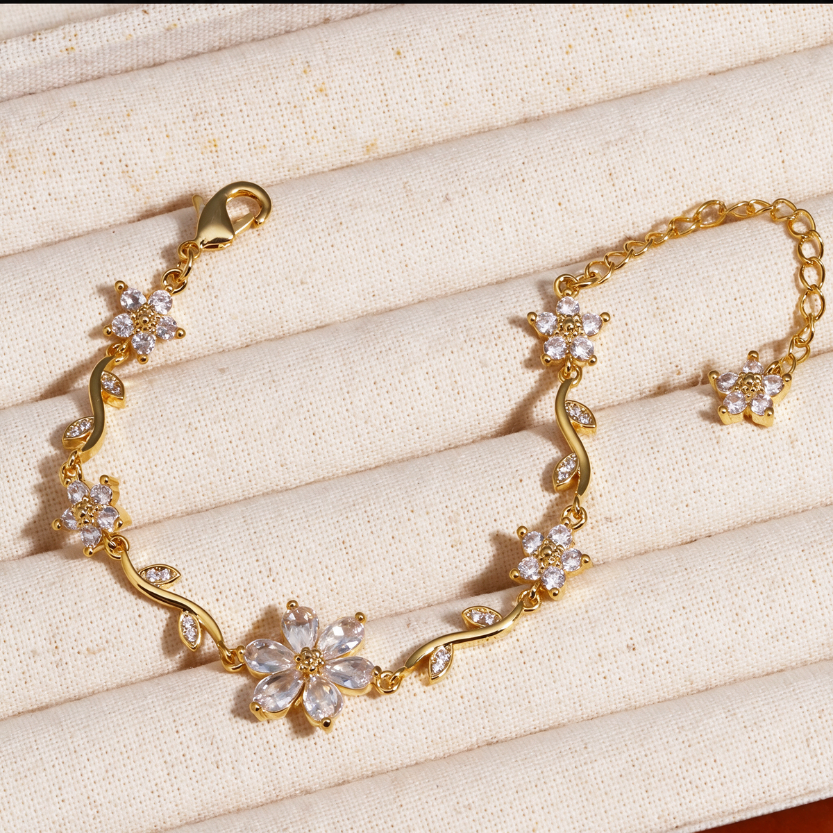 Sweetheart Blossom Floral Charm Bracelet