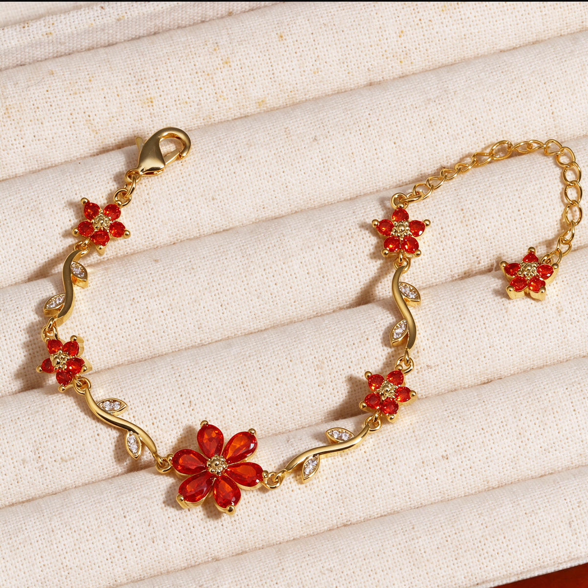 Sweetheart Blossom Floral Charm Bracelet