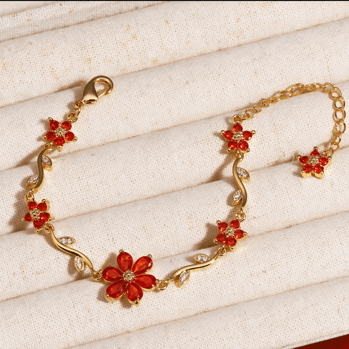 Kawaiies Collection - Jewelry - Sweetheart Blossom Floral Charm Bracelet