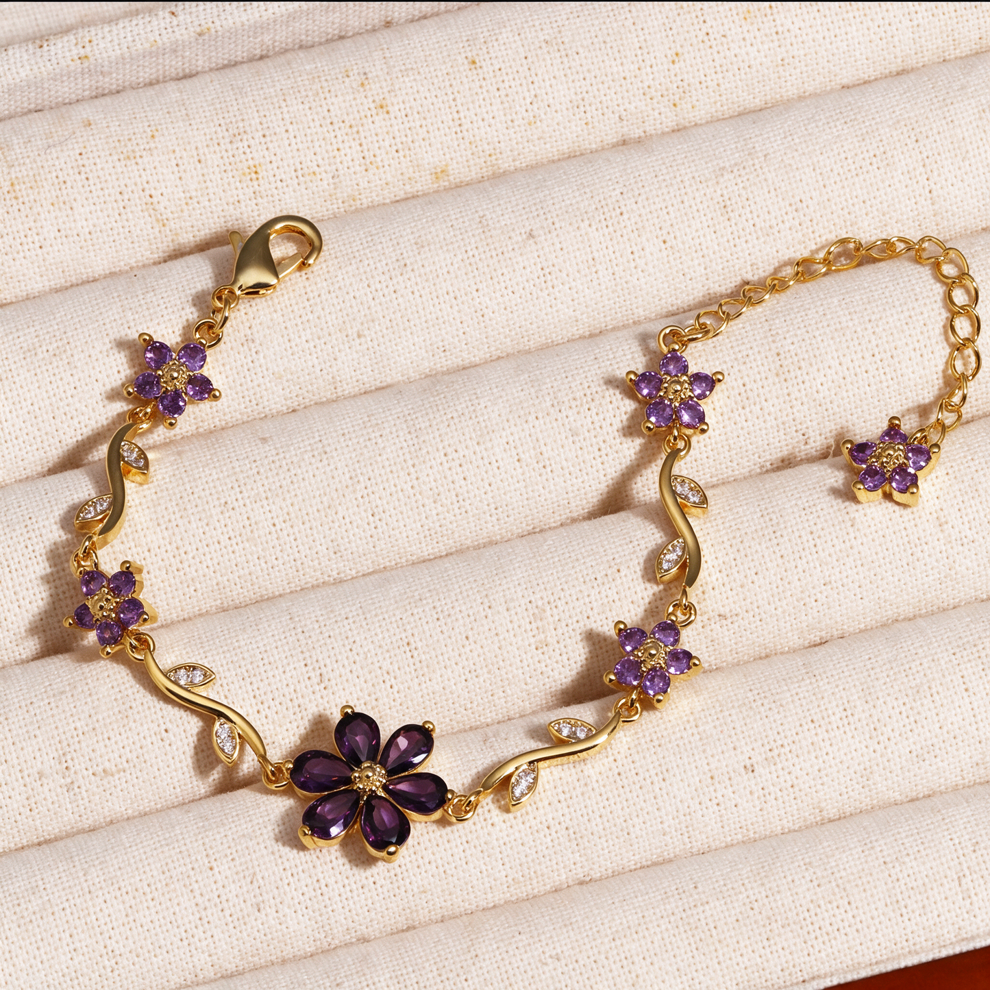 Sweetheart Blossom Floral Charm Bracelet