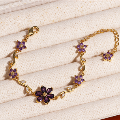 Sweetheart Blossom Floral Charm Bracelet