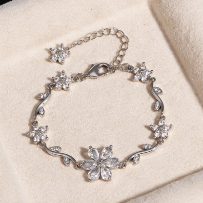 Sweetheart Blossom Floral Charm Bracelet