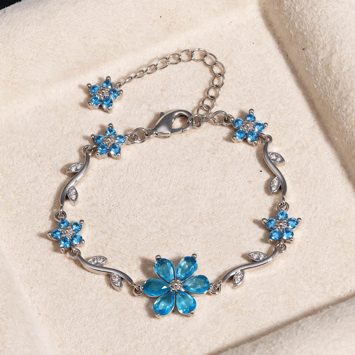Sweetheart Blossom Floral Charm Bracelet