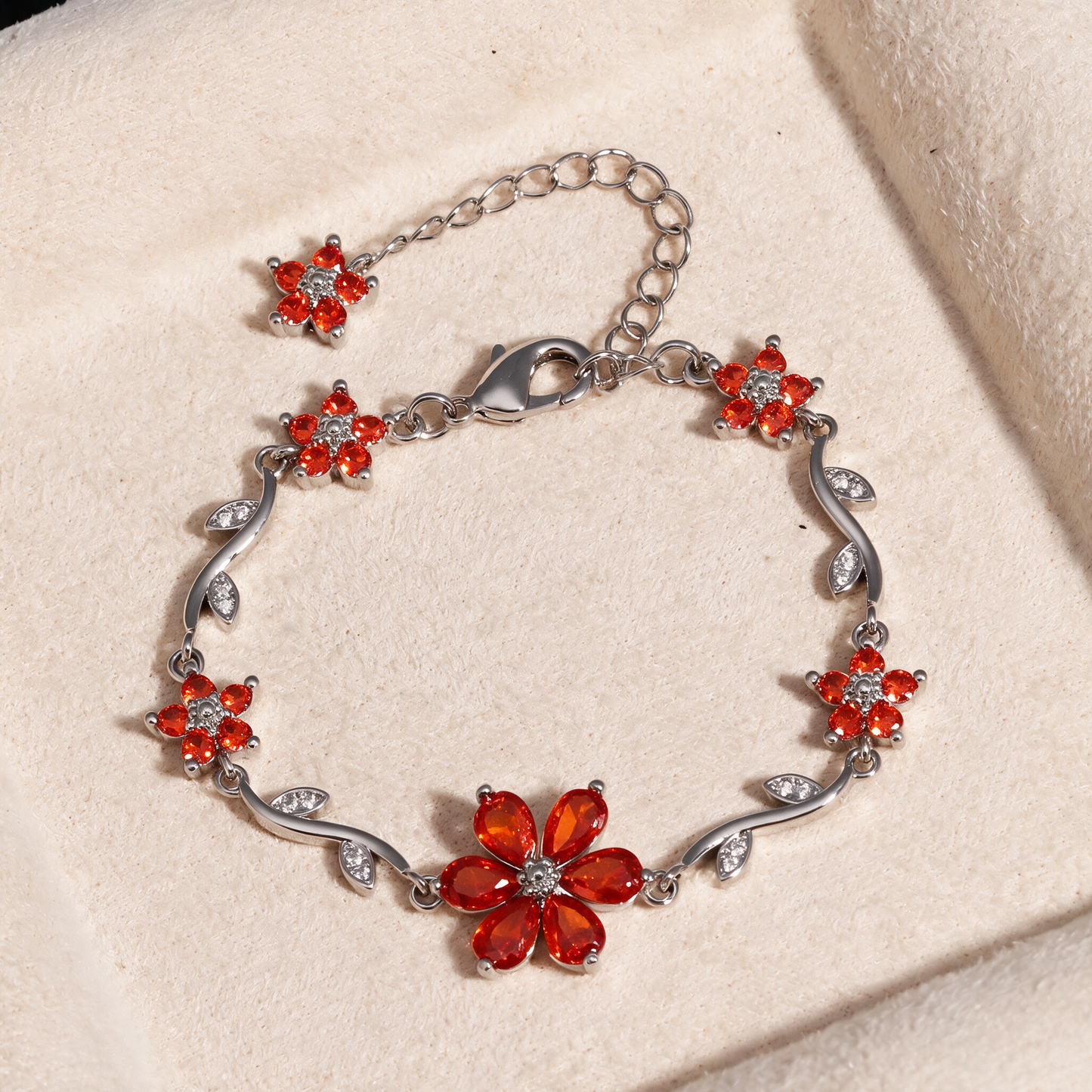 Sweetheart Blossom Floral Charm Bracelet