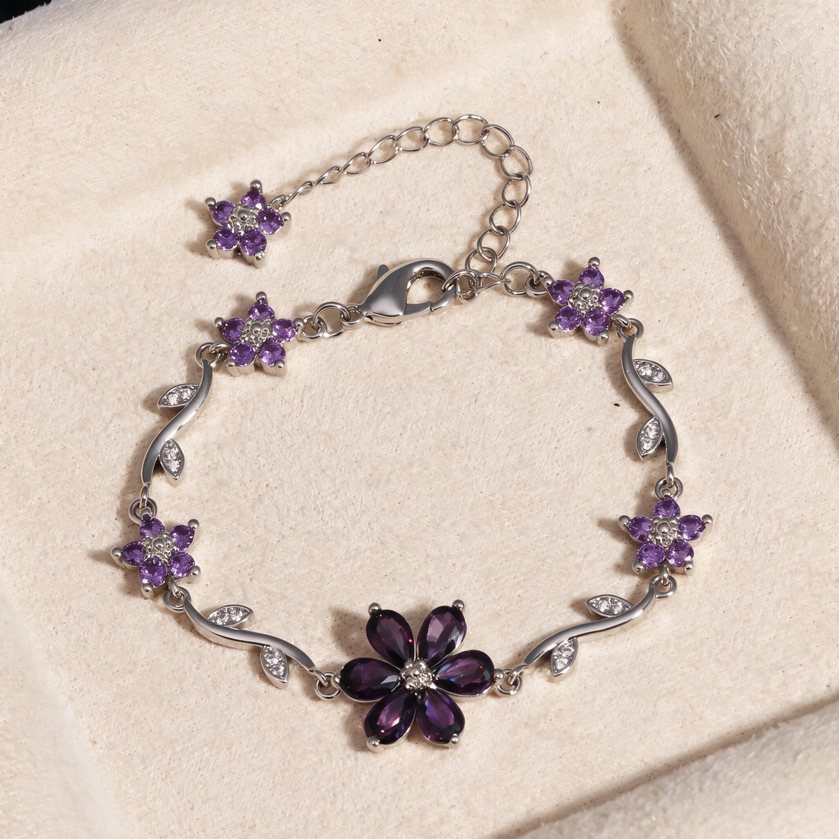 Sweetheart Blossom Floral Charm Bracelet