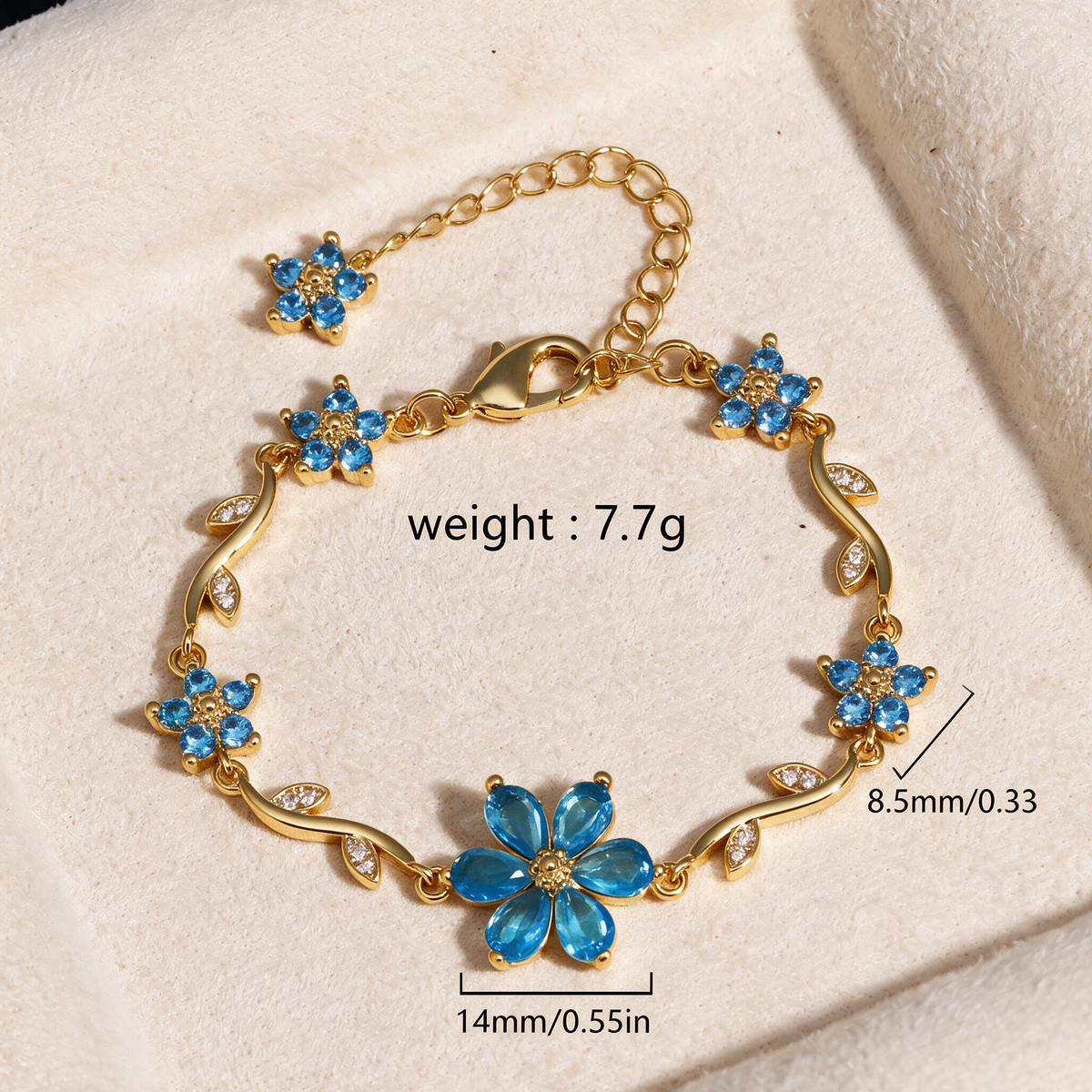 Sweetheart Blossom Floral Charm Bracelet
